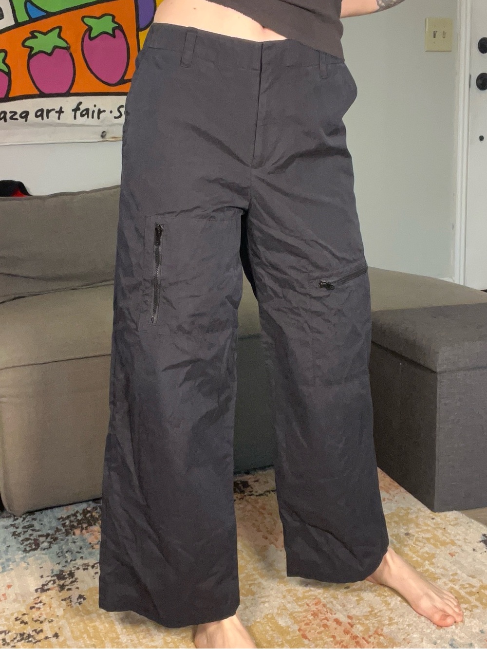 GAP Vintage Black Cargo Pants Cotton Blend Size 4 / 29" Waist